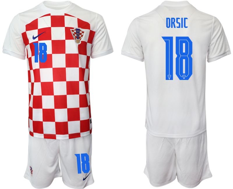 Men 2022 World Cup National Team Croatia home white #18 Soccer Jersey->customized soccer jersey->Custom Jersey